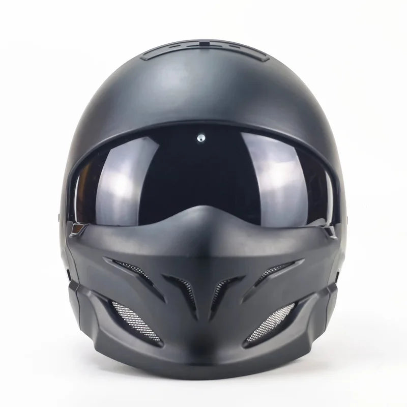 Retro Glossy Black DOT Approved Full Face Racing Motocross Motorcycle Helmets