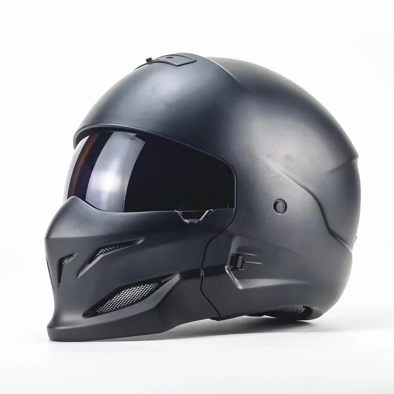 Retro Glossy Black DOT Approved Full Face Racing Motocross Motorcycle Helmets