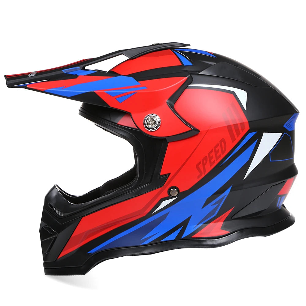 Black Red DOT ECE Motorcycle Helmets Motocross Racing