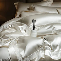 Thumbnail for Premium Elegant French Smooth Silky European Duvet Cover, Lyocell Cotton Bedding Set