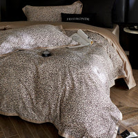 Thumbnail for Leopard Pattern Luxury Silky Duvet Cover Set, Lyocell Cotton Bedding Set