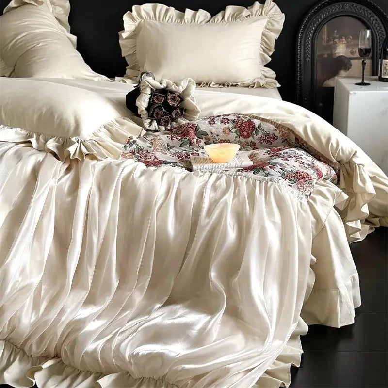 French Romantic Baroque Jacquard Pure Cotton Princess Bedding Set