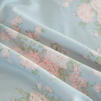 Thumbnail for Blue Fresh Pastoral Floral Cotton Duvet Cover Bedding Set