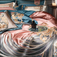 Thumbnail for Gorgeous Pink Gold European Palace Embroidered, Egyptian Cotton 1200TC Bedding Set