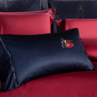 Thumbnail for Luxury Red Burgundy Embroidered Duvet Cover Egyptian Cotton 1000TC Bedding Set