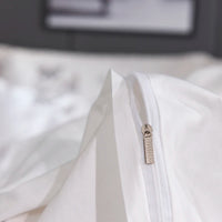 Thumbnail for White Luxury Butterfly Royal Wedding Embroidered Duvet Cover 100% Cotton Bedding Set