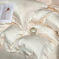 Thumbnail for Premium Blue Creamy Jacquard Hotel Grade Duvet Cover, Egyptian Cotton 1000TC Bedding Set