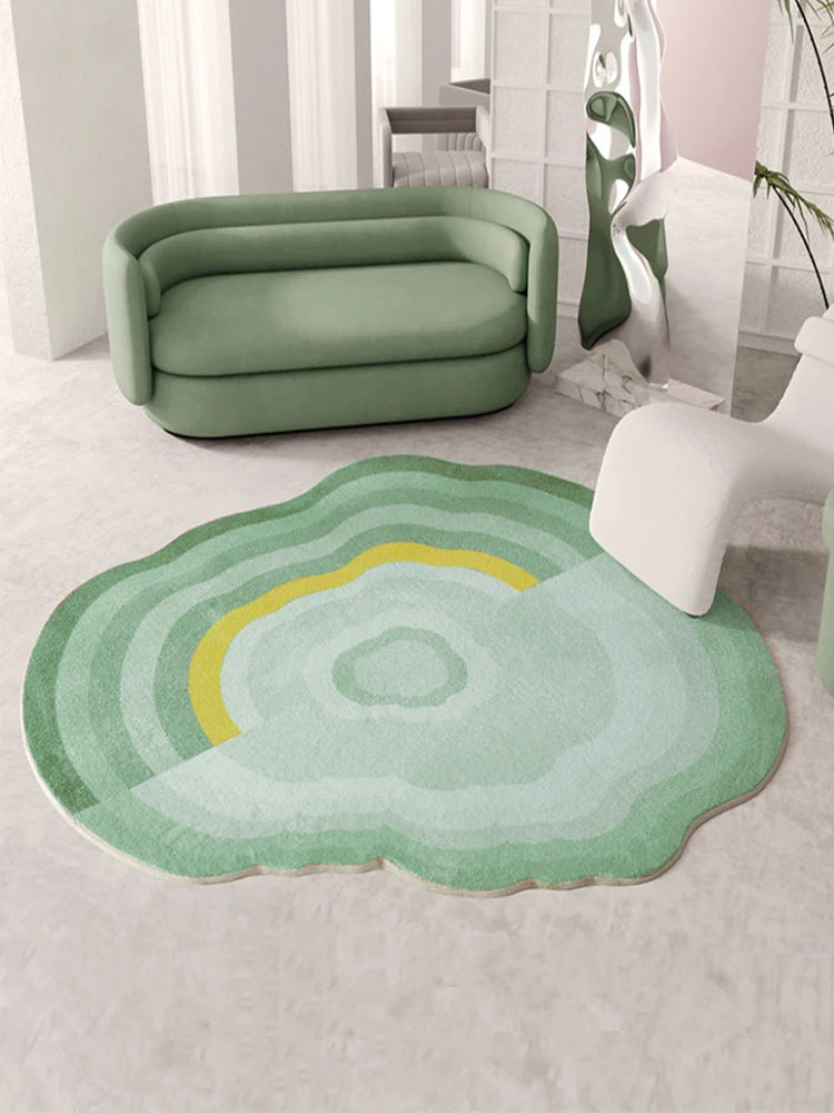 Cozy Pink Green Cloud Abstract Rug Decoration Sofa Bedroom