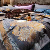 Thumbnail for Luxury Purple Floral Nature Jacquard Egyptian Cotton 1000TC Bedding Set