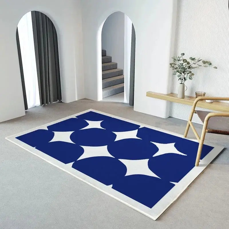 Modern Blue White Large Area Rug Living Room Home Decoration