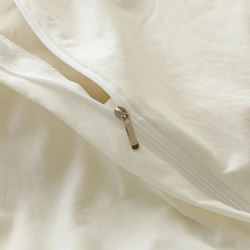 White Pink Korean Princess Blossom Bedskirt 100% Cotton Bedding Set