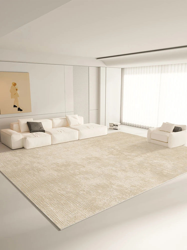 Luxury Beige Soft Large Area Rug Carpets Comfortable Bedroom