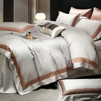 Thumbnail for Luxury Red Burgundy Long Striped Egyptian Cotton 1000TC Bedding Set