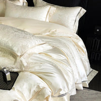 Thumbnail for Luxury Gray Jacquard Egyptian Cotton Soft Patchwork Bedding Set