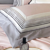 Thumbnail for Luxury Pink Embroidery Egyptian Cotton Hotel Style Duvet Cover Bedding Set