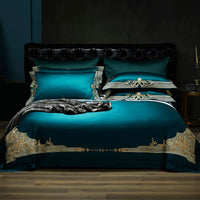 Thumbnail for Luxurious White Gold Embroidered Satin Egyptian Cotton 1000TC Bedding Set