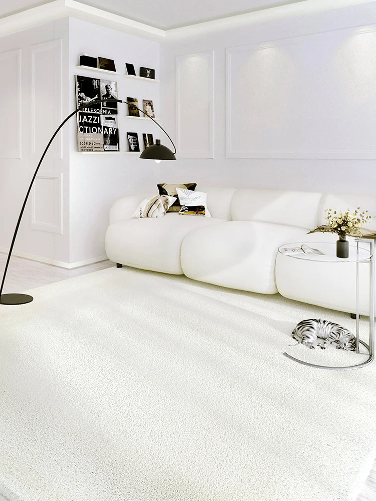 Minimal Pure White Rug Carpet Soft Comfortable Children's Play Mat