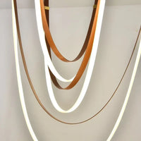 Thumbnail for Modern Gold Long Strip Belt Pendant Lighting Dining Living Room Villa Chandelier Indoor
