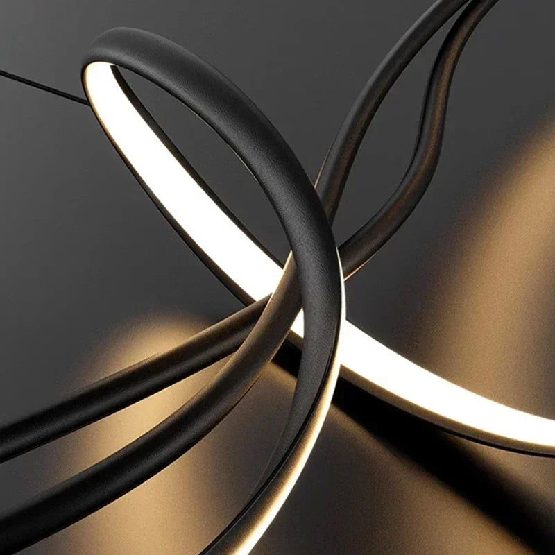 Modern Black Warm Minimal Led Pendant Lighting Fixture