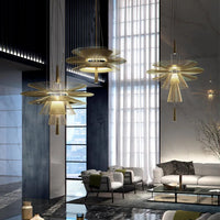 Thumbnail for Modern Gold Champagne LED Pendant Lighting Metal Hanging Chandeliers