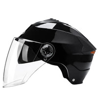 Thumbnail for Black White Motorcycle Helmets With Led Lights Rechargeable for Scooter Moto