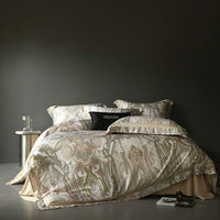 Thumbnail for Luxury Baroque Beige Gold Paisley Lyocell Cotton Soft Duvet Cover Set