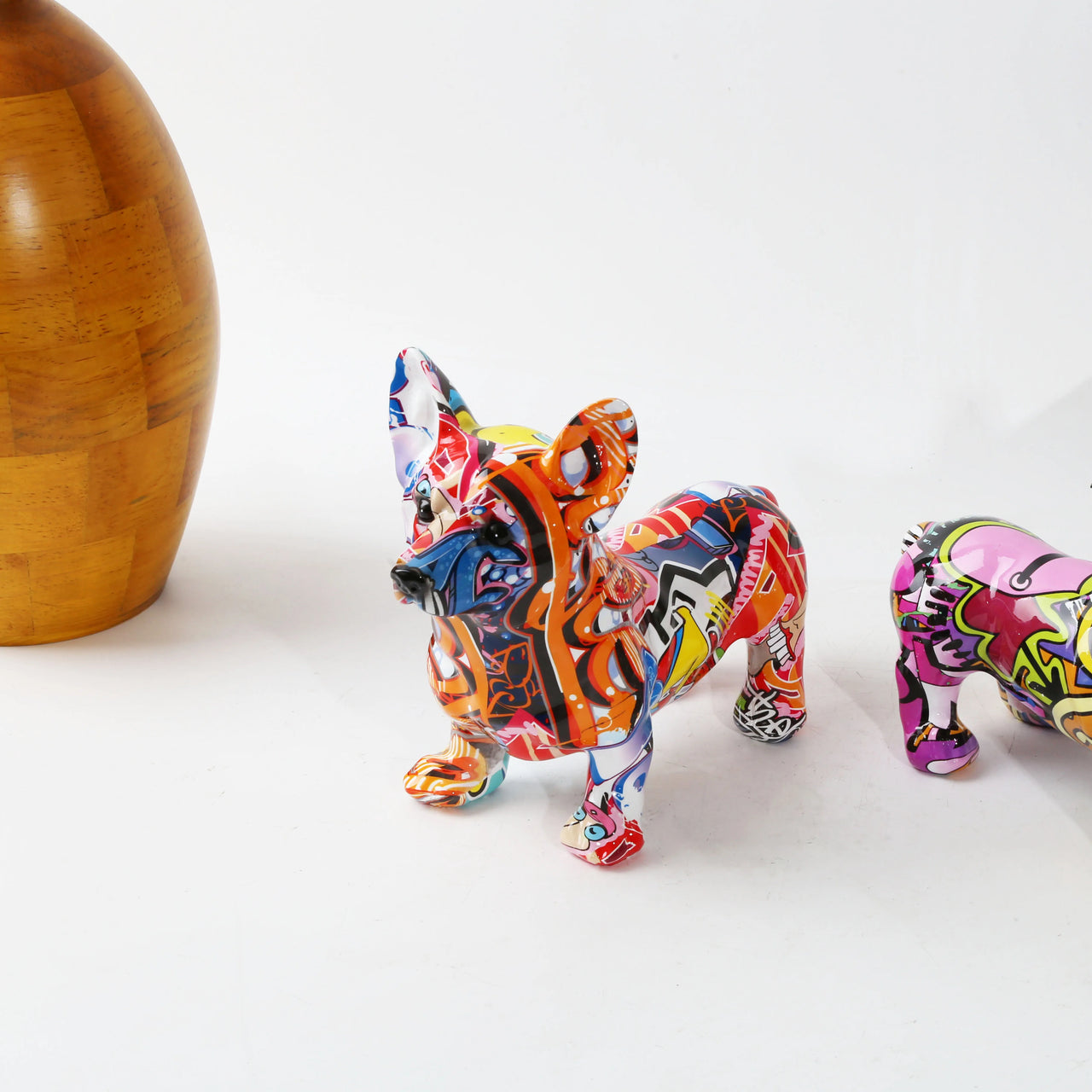 Modern Art Graffiti Corgi Dog Painting Resin Crafts Sculptures and Statues Crafts Gift