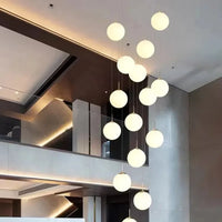 Thumbnail for Silver Gold European Glass Ball LED Pendant Lighting Living Dining Room Stairs Loft Chandelier