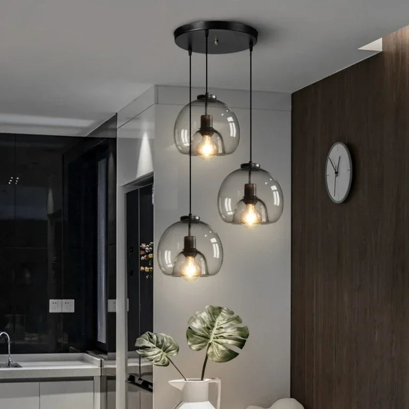 Modern Black Glass Ceiling Chandeliers Lighting Art Pendant Indoor