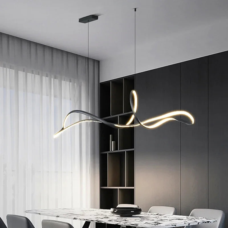 European Minimalist Black Pendant Lighting for Table Office Dining Room