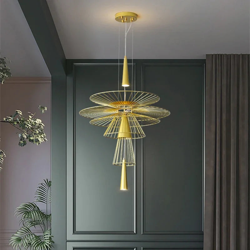 Modern Nordic Black Gold Chandeliers Led Lighting Hotel Dining Living Room