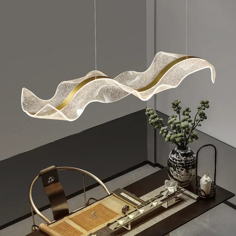 Nordic Leave Art LED Pendant Lighting Acrylic Dimmable Chandelier