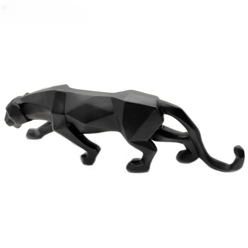 Black Gold Panther Leopard Abstract Geometric Resin Crafts Sculptures and Statues