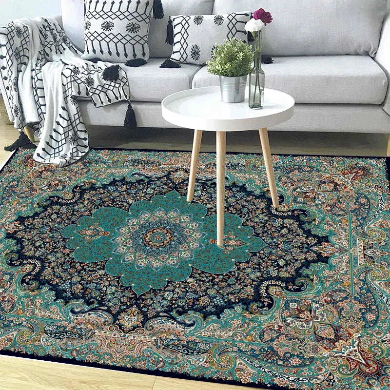 Cozy Boho Baroque Floral Rug Home Decoration Carpets