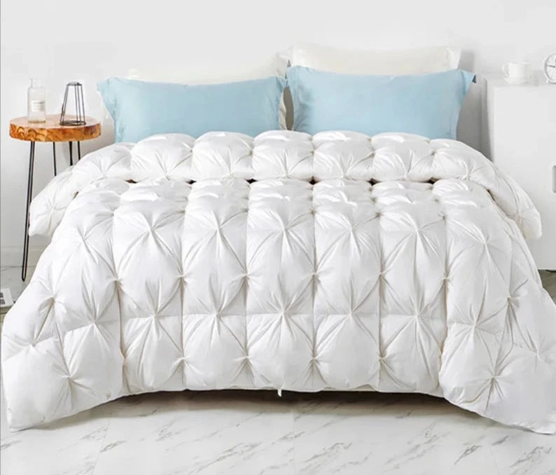 White Goose Down Filler Comforter Quilt Winter Thick Luxury 100% Cotton Bedding set