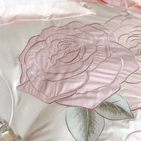 Thumbnail for Pink Rose Embroidered Washed Cotton Soft Skin-friendly Bedding Set