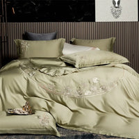 Thumbnail for Elegant Floral Embroidered Silky Soft Natural Eucalyptus Lyocell Bedding Set