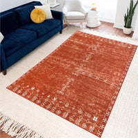 Thumbnail for Retro Minimal Red Black Rug for Living Room Carpet