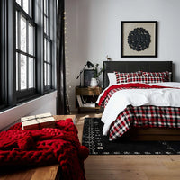 Thumbnail for Retro Minimal Red Black Rug for Living Room Carpet