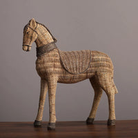 Thumbnail for Retro Rattan Horse Art Crafts Handmade Office Decor Gift Sculptures and Statues