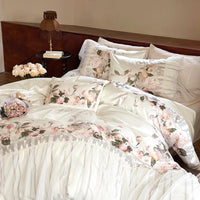 Thumbnail for Romantic Rose Flowers Print Lyocell Cotton Silky Wedding Bedding Set