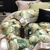 Thumbnail for Premium Big Rose Flowers Garden Lyocell Fiber Bedding Set