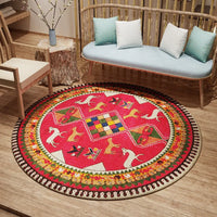 Thumbnail for Round Vintage Premium Rug Carpet Living Room Decoration Washable for Lounge Non-slip