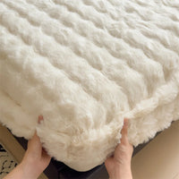 Thumbnail for Colorful Thicken Plush Mattress Cover Winter Warm Softest for Quilted Bedding