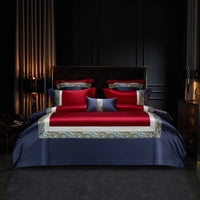 Thumbnail for Luxury Wine Red Gorgeous Western Silky Satin Cotton 1000TC Bedding Set