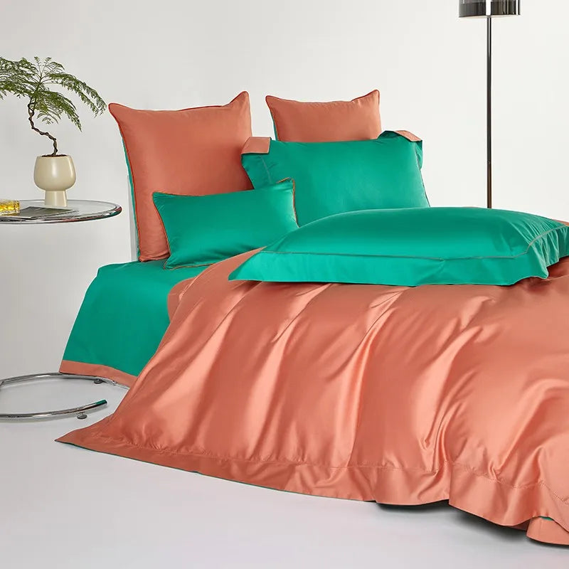 Luxury Pink Weave Silky Soft Breathable Egyptian Cotton 1000TC Bedding Set