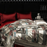 Thumbnail for Italian Classic Luxury Jacquard Egyptian Cotton 1000TC Embroidered Bedding Set