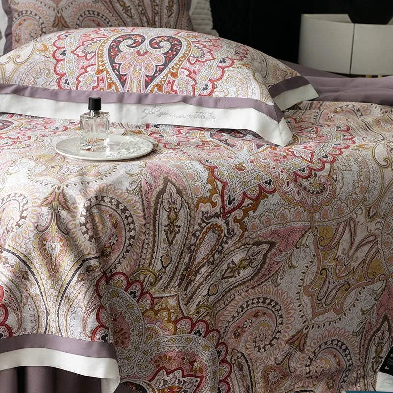 Bohemian Baroque Eucalyptus Lyocell Silky Wedding Bedding Set