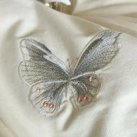 Thumbnail for Rose Chic Butterfly Flowers Wedding Embroidery, 100% Cotton Duvet Cover Bedding Set