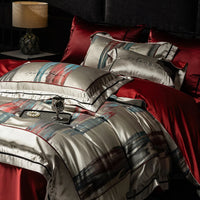 Thumbnail for Italian Classic Luxury Jacquard Egyptian Cotton 1000TC Embroidered Bedding Set